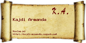 Kajdi Armanda névjegykártya